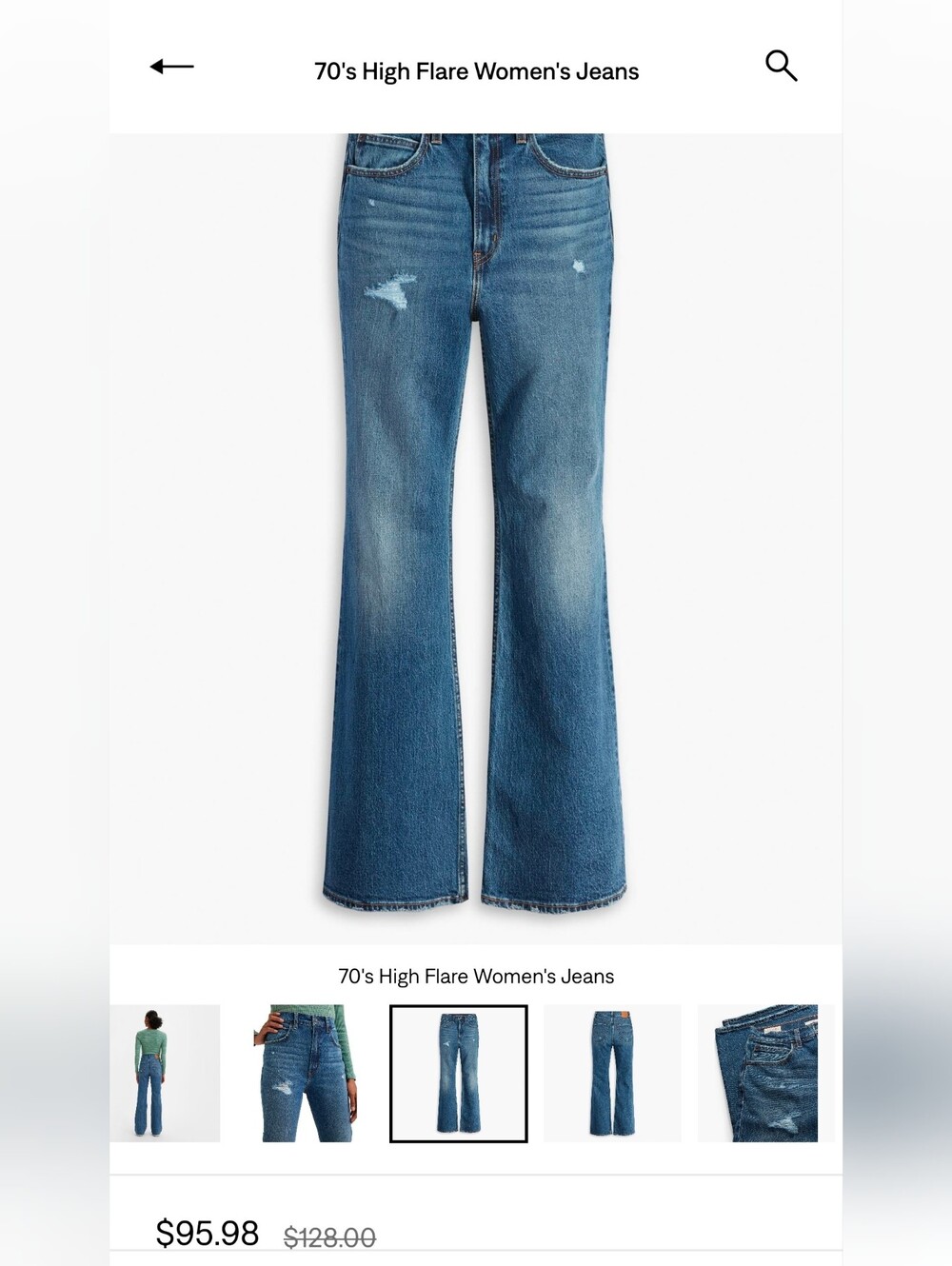 Levis 70s High Flare Taille Haute 26/32